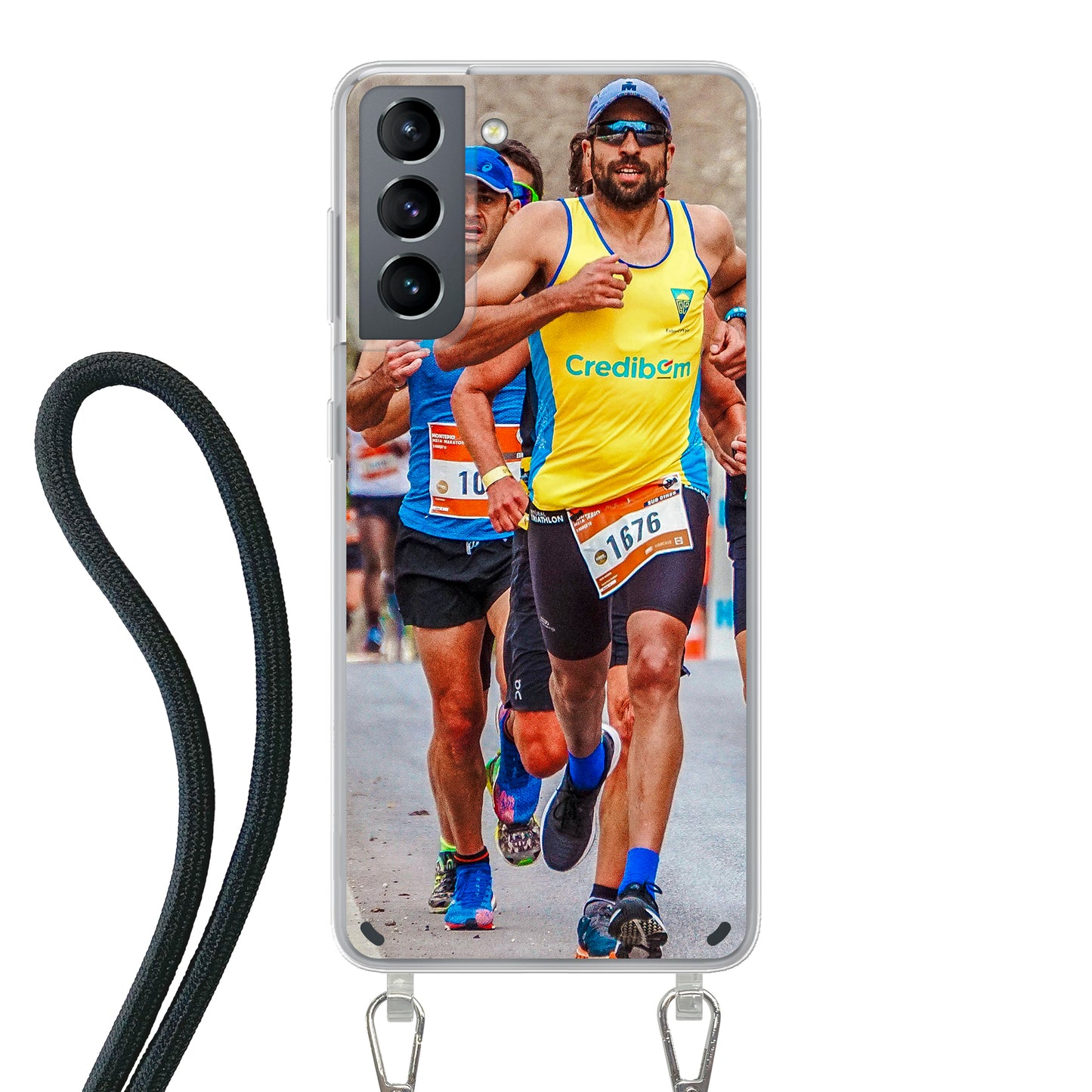 Samsung Galaxy S21 5G Cover Trasparente con Cinturino per Tracolla (Crossbody) - Stampa sul Retro