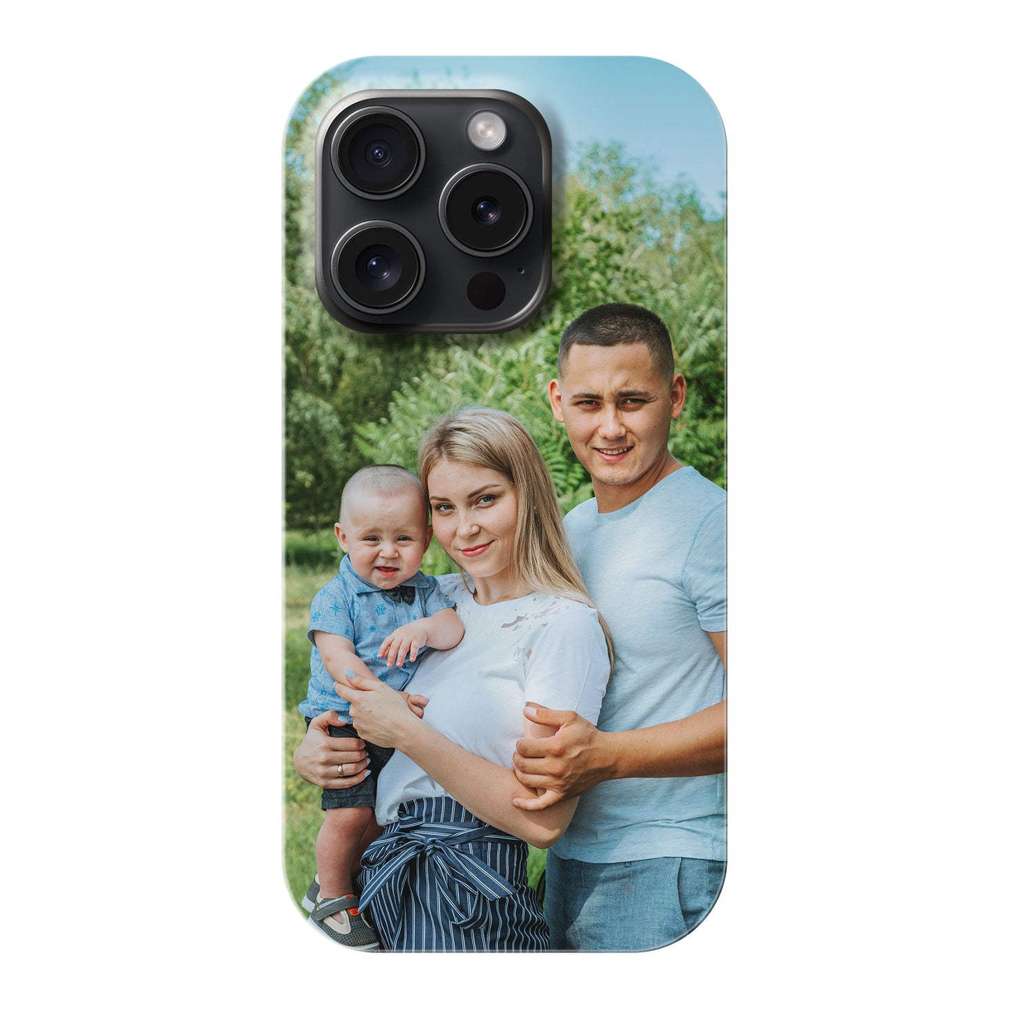 Apple iPhone 15 Pro Cover Rigida Lucida con inserto in Gomma - Stampa 100% su Retro e Lati