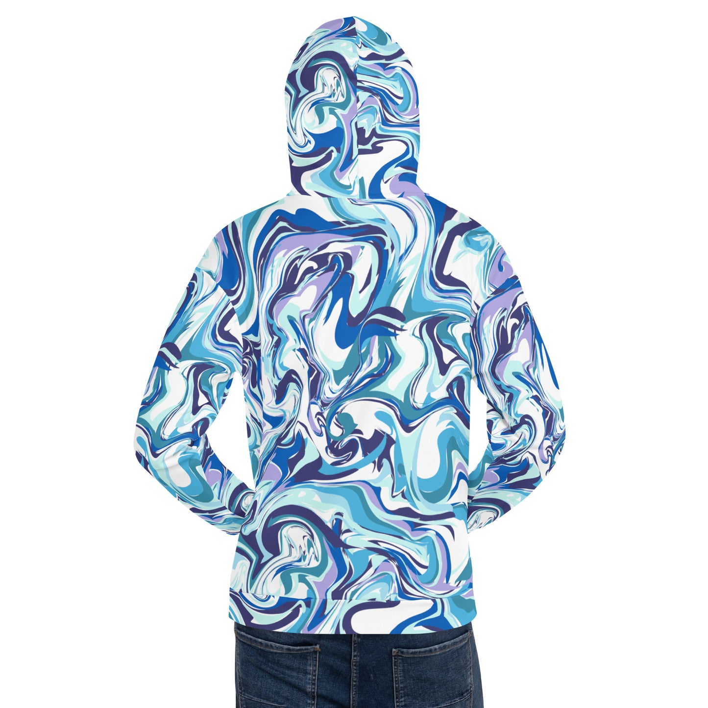 Onde Blu - Felpa Unisex con Cappuccio