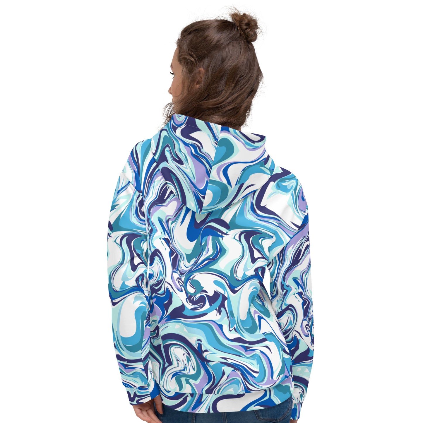 Onde Blu - Felpa Unisex con Cappuccio