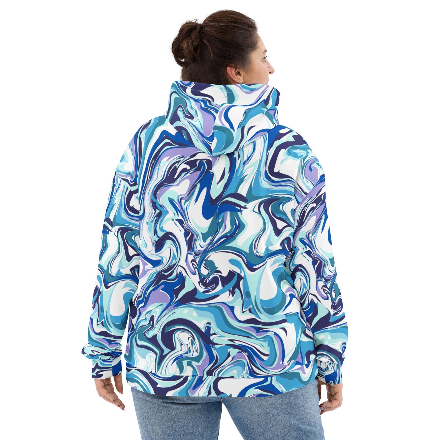 Onde Blu - Felpa Unisex con Cappuccio