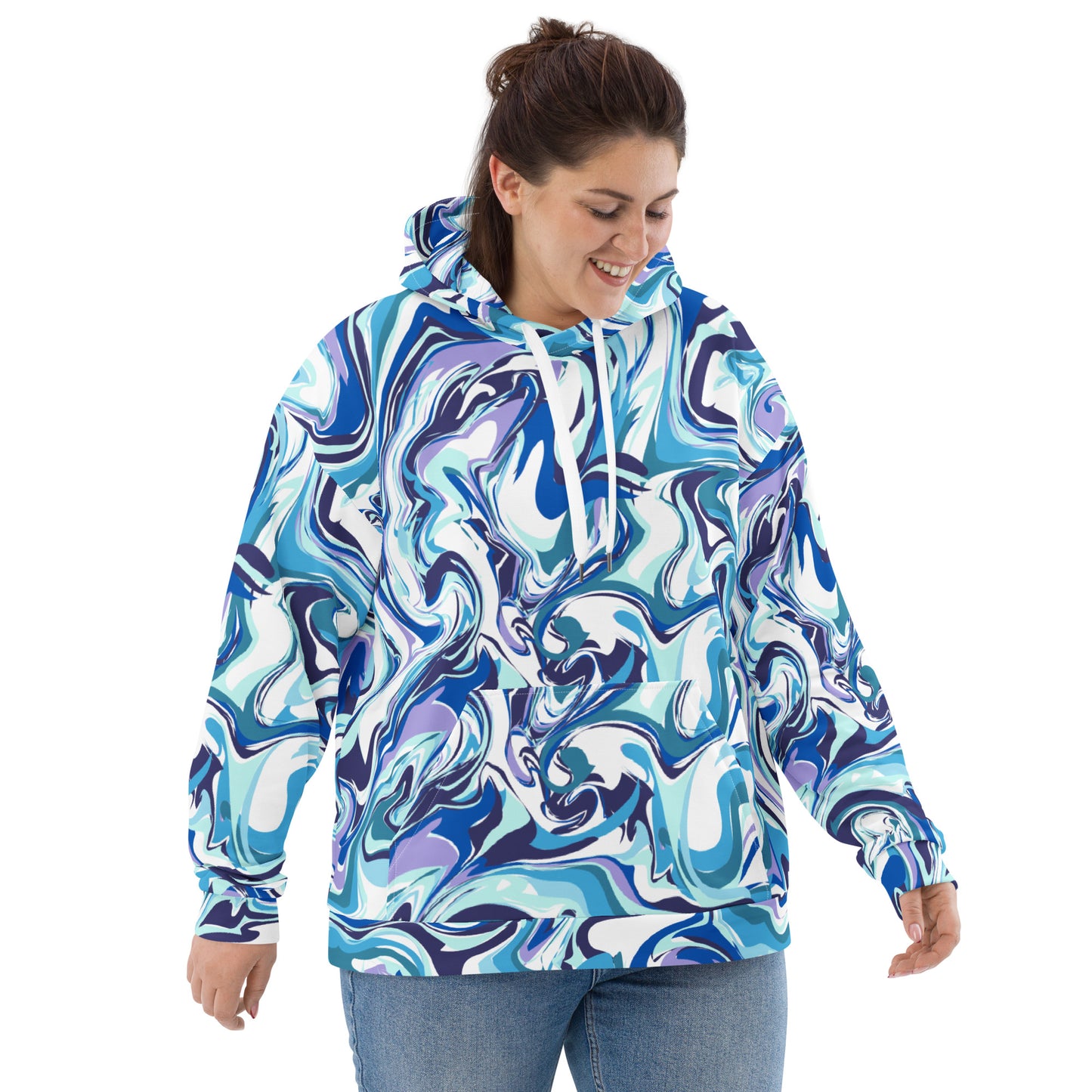 Onde Blu - Felpa Unisex con Cappuccio