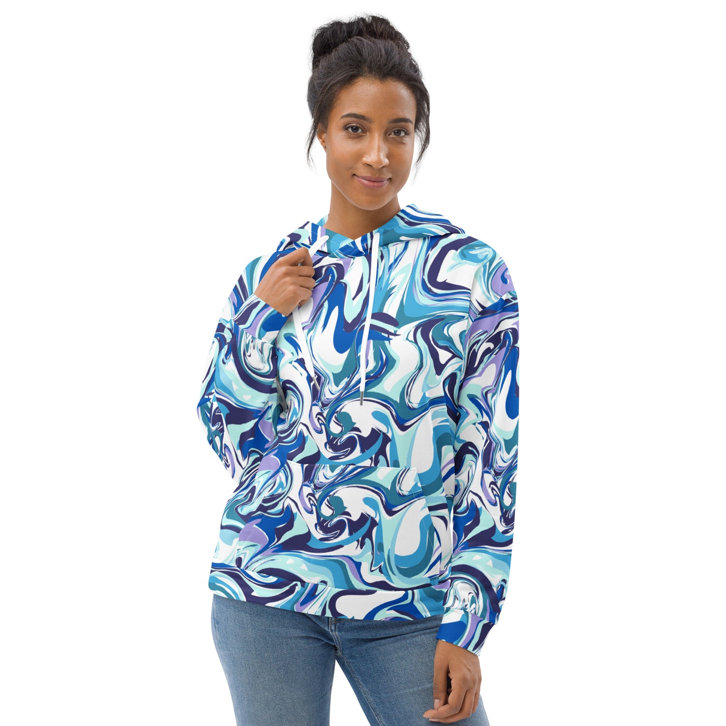 Onde Blu - Felpa Unisex con Cappuccio