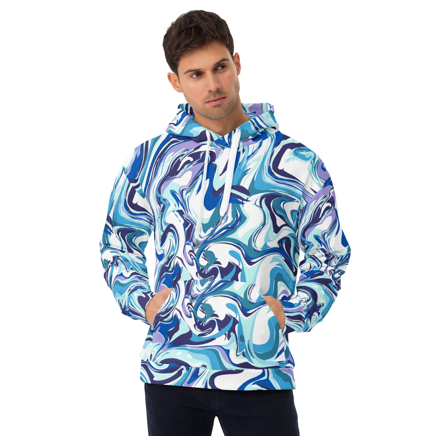 Onde Blu - Felpa Unisex con Cappuccio