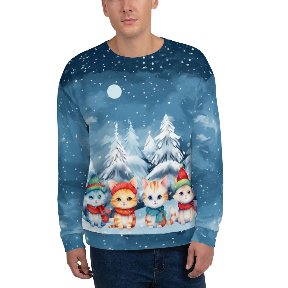Christmas Cats - Felpa Unisex Girocollo