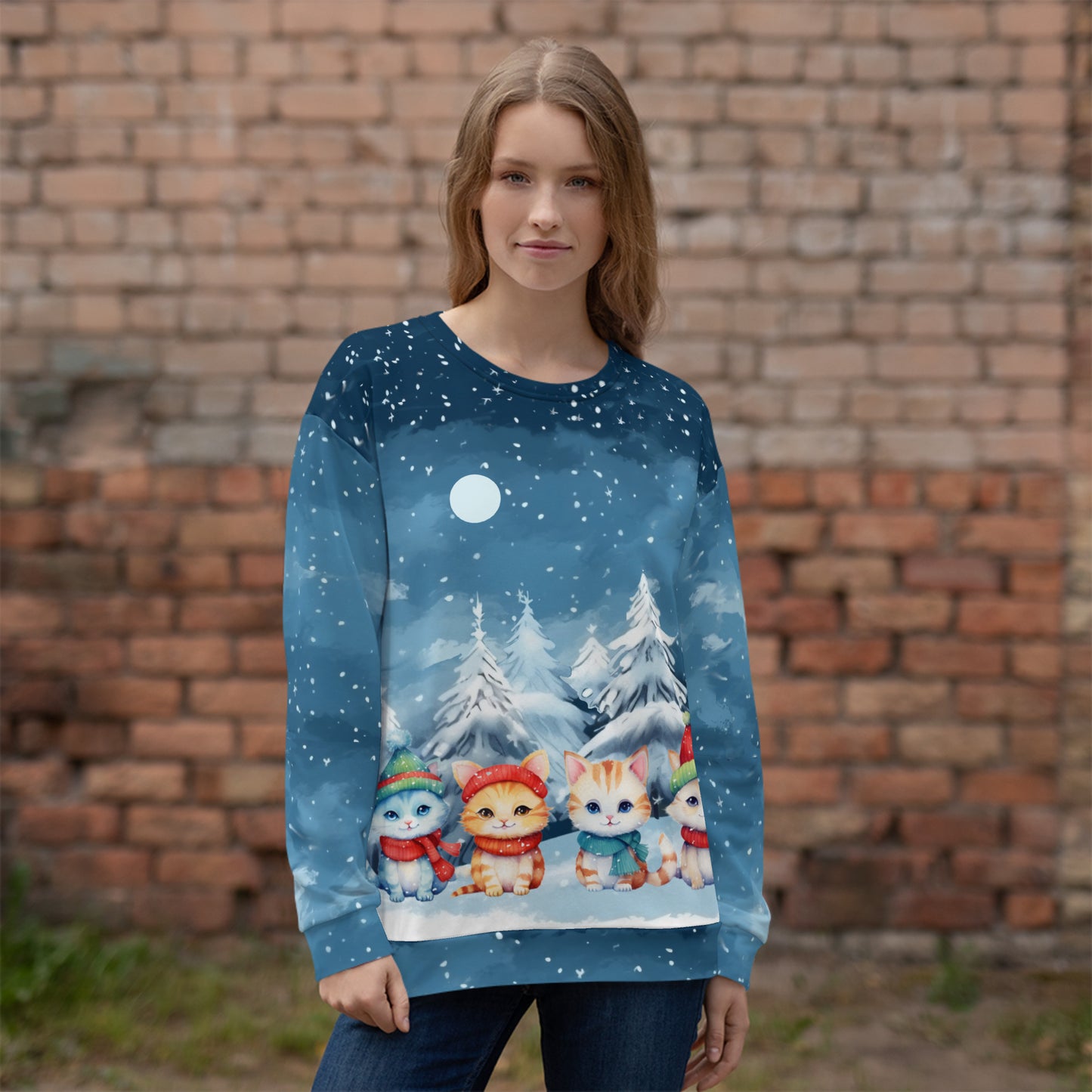 Christmas Cats - Felpa Unisex Girocollo