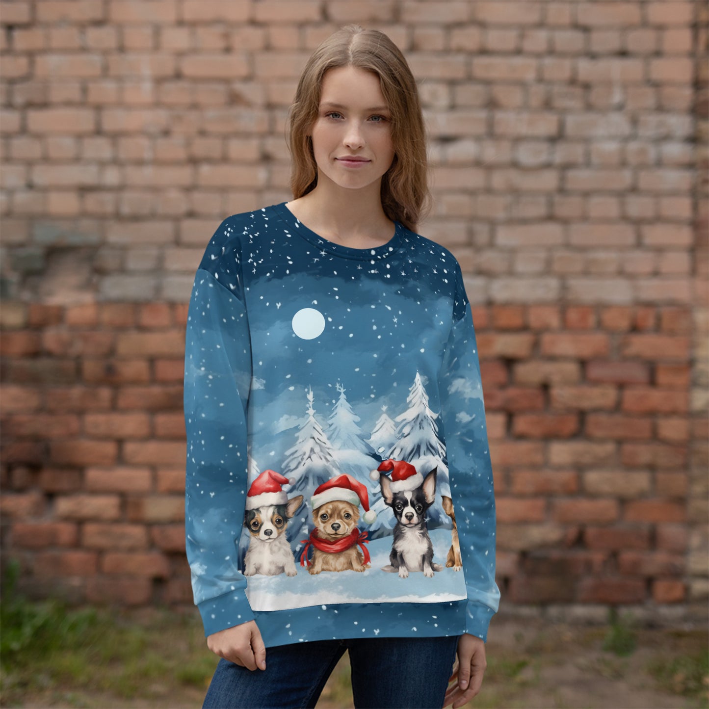 Christmas Dogs - Felpa Unisex Girocollo