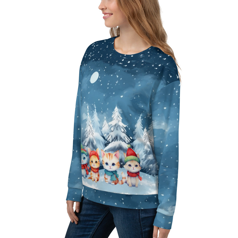 Christmas Cats - Felpa Unisex Girocollo