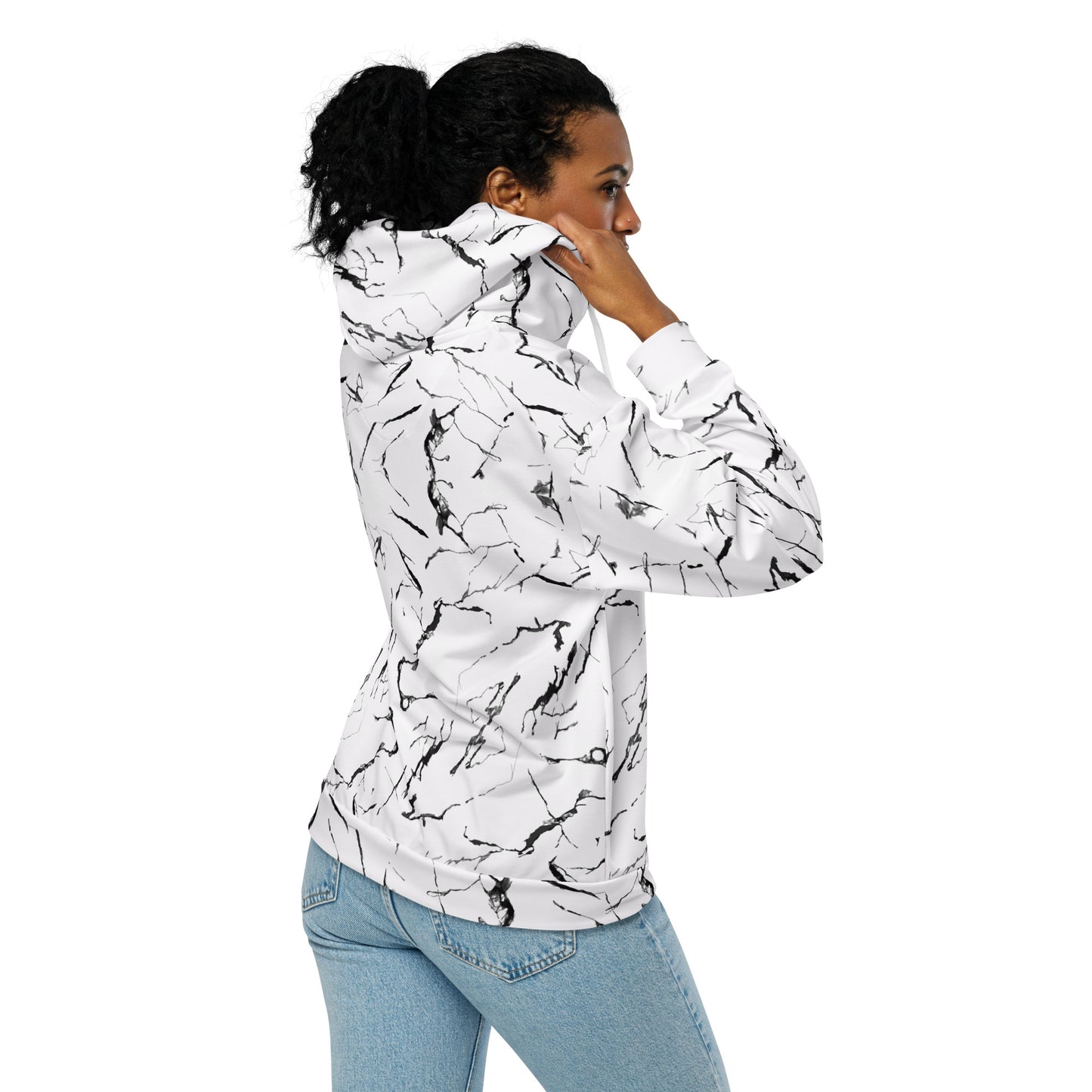 Marble - Felpa Unisex con Cappuccio e Zip