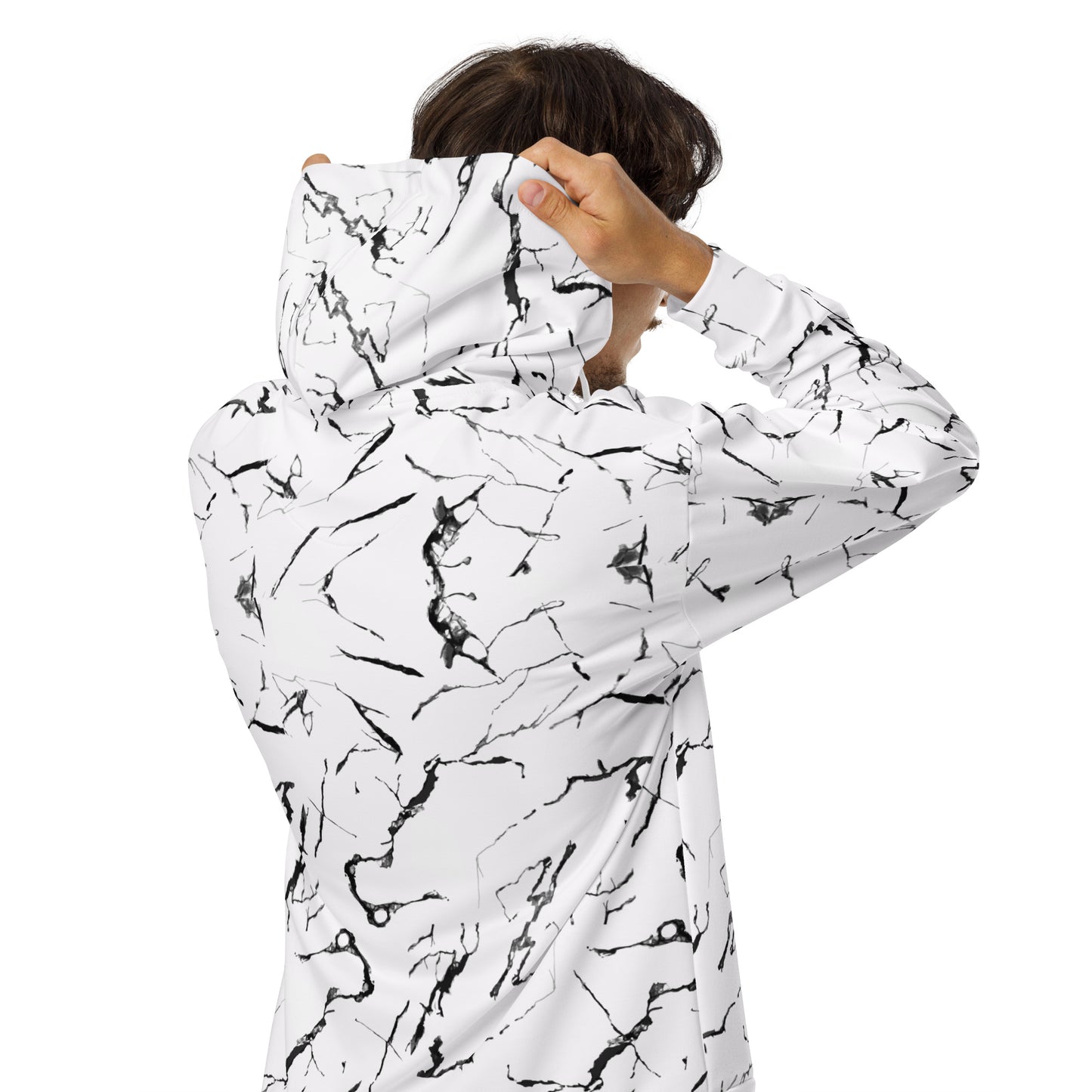 Marble - Felpa Unisex con Cappuccio e Zip