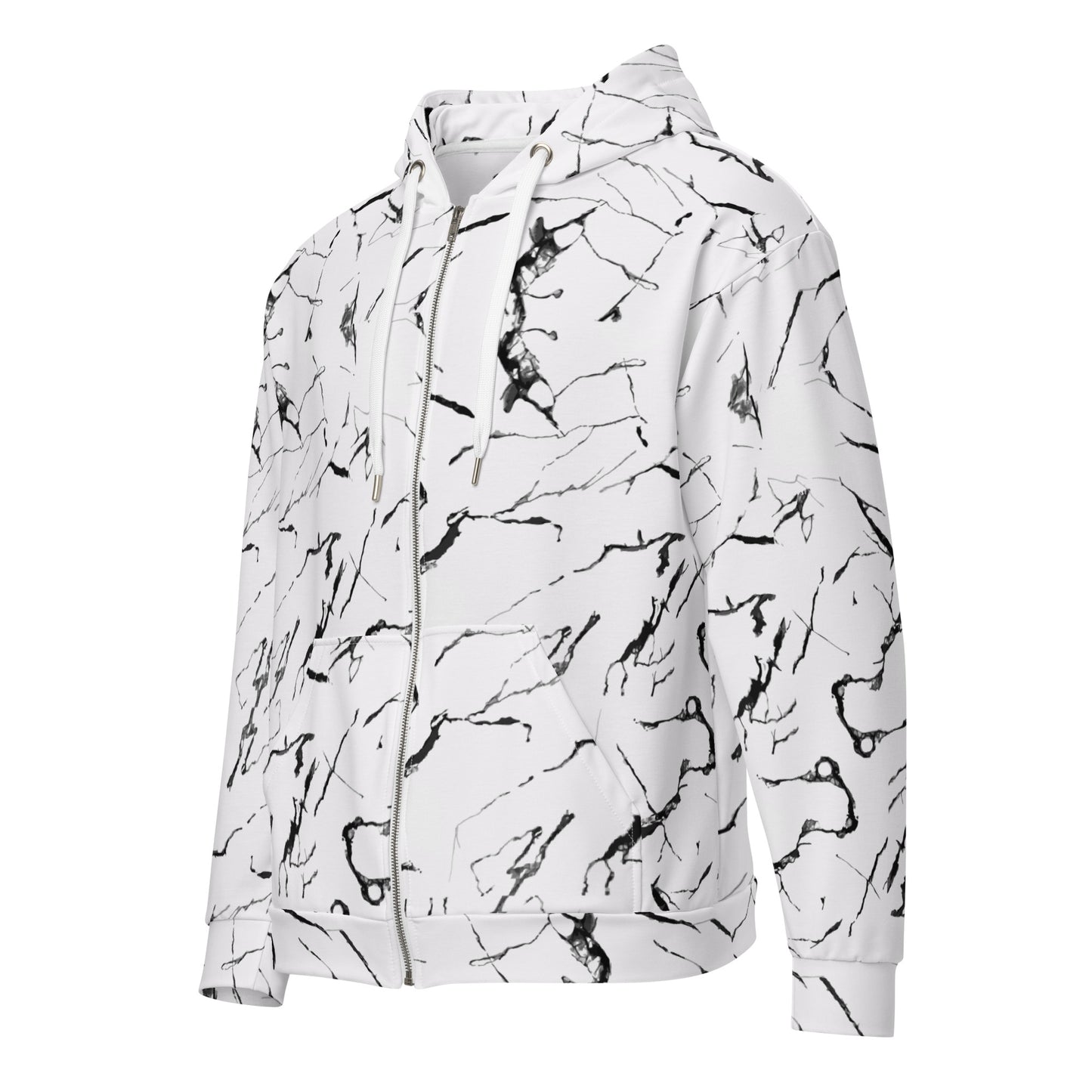 Marble - Felpa Unisex con Cappuccio e Zip