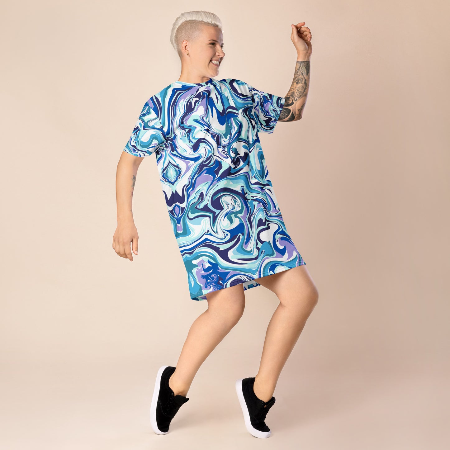 Onde Blu- Vestito T-Shirt