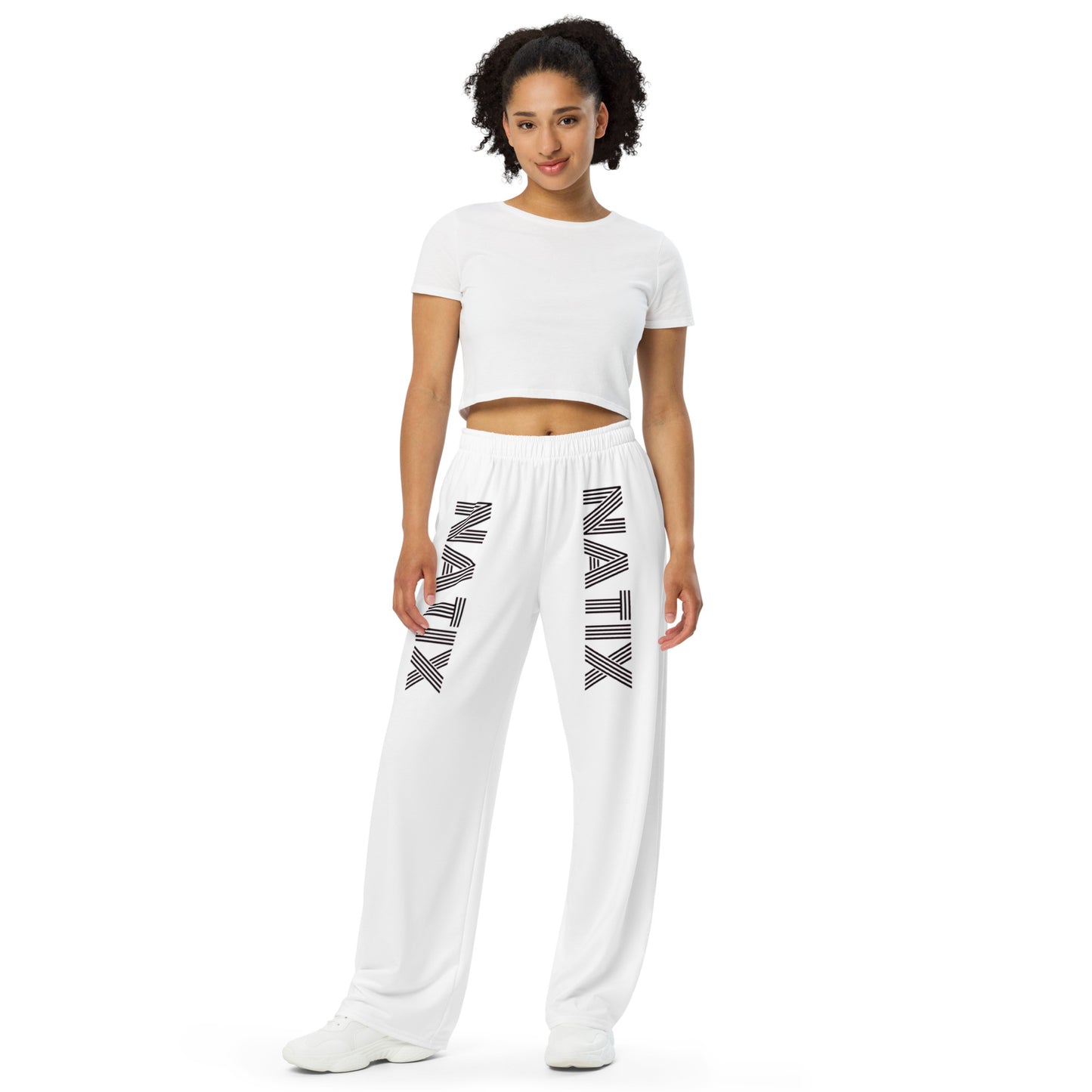 N° 1 ---All-over print unisex wide-leg pants