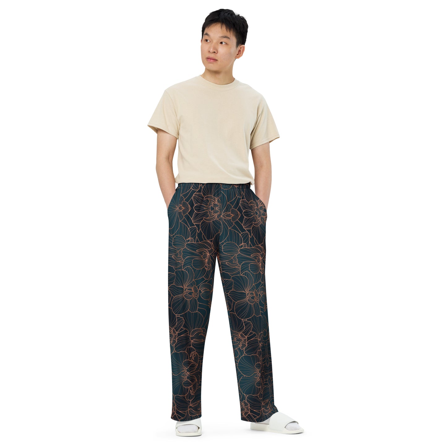 Orchidea - Pantaloni Unisex a Gamba Larga