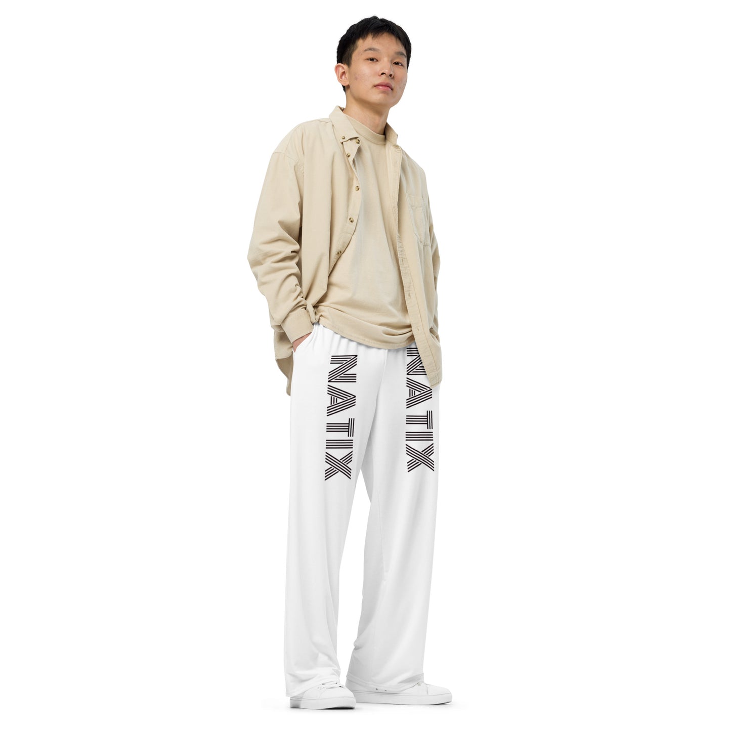 N° 1 ---All-over print unisex wide-leg pants