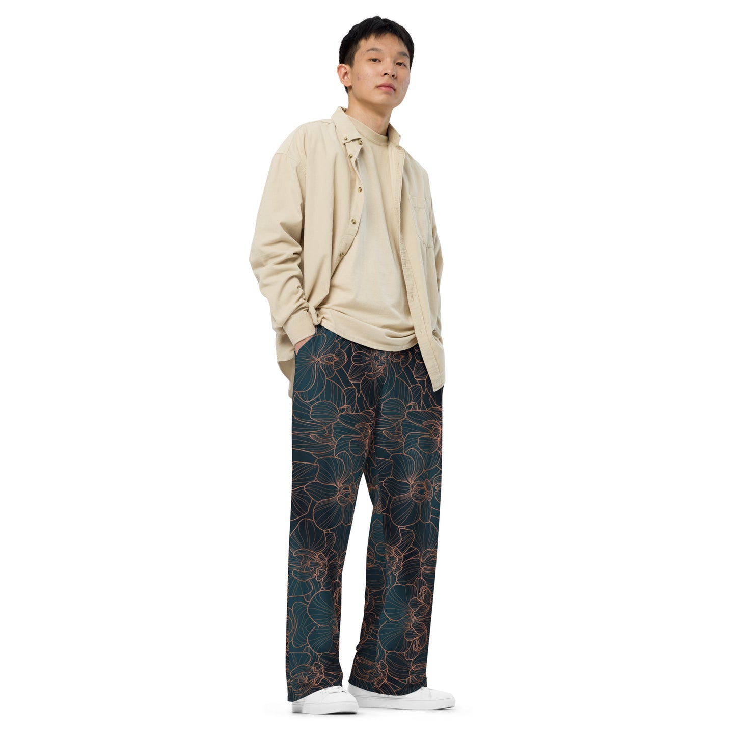 Orchidea - Pantaloni Unisex a Gamba Larga