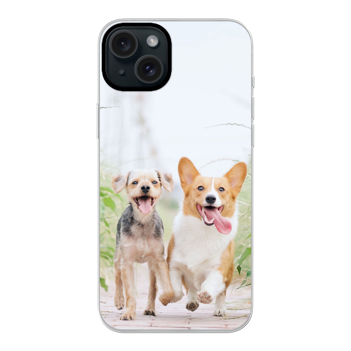 Apple iPhone 15 Plus Hybrid case with MagSafe (back printed, transparent)
