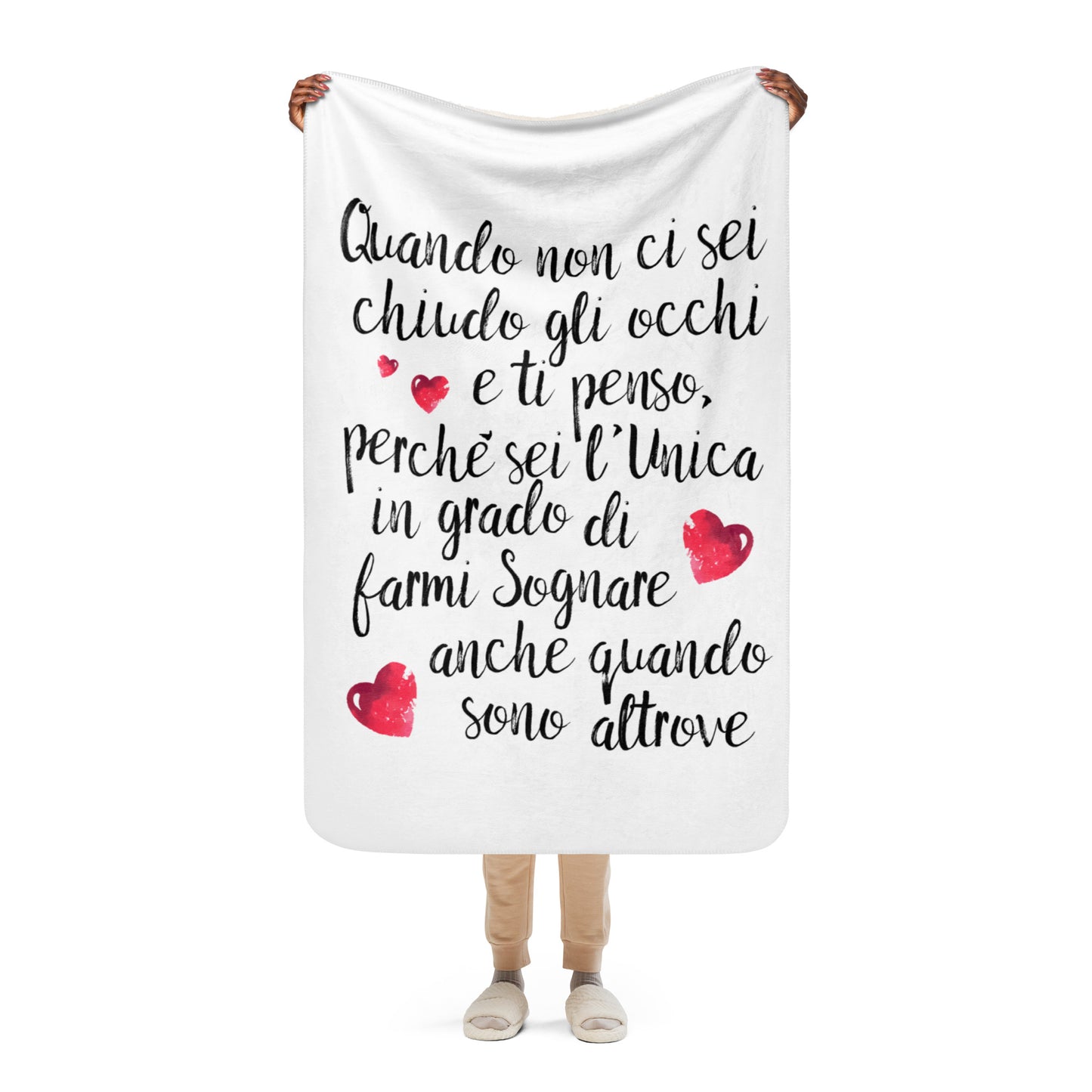 Quando non ci sei...per Lei - Coperta in Pile con Tessuto Sherpa