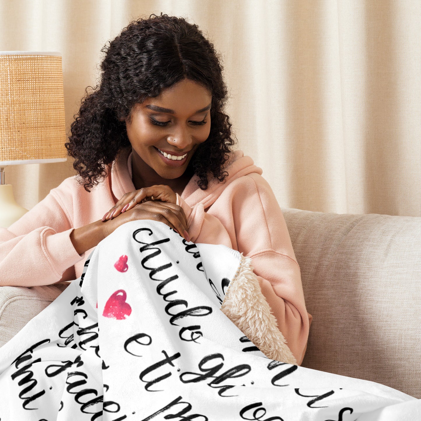 Quando non ci sei...per Lei - Coperta in Pile con Tessuto Sherpa