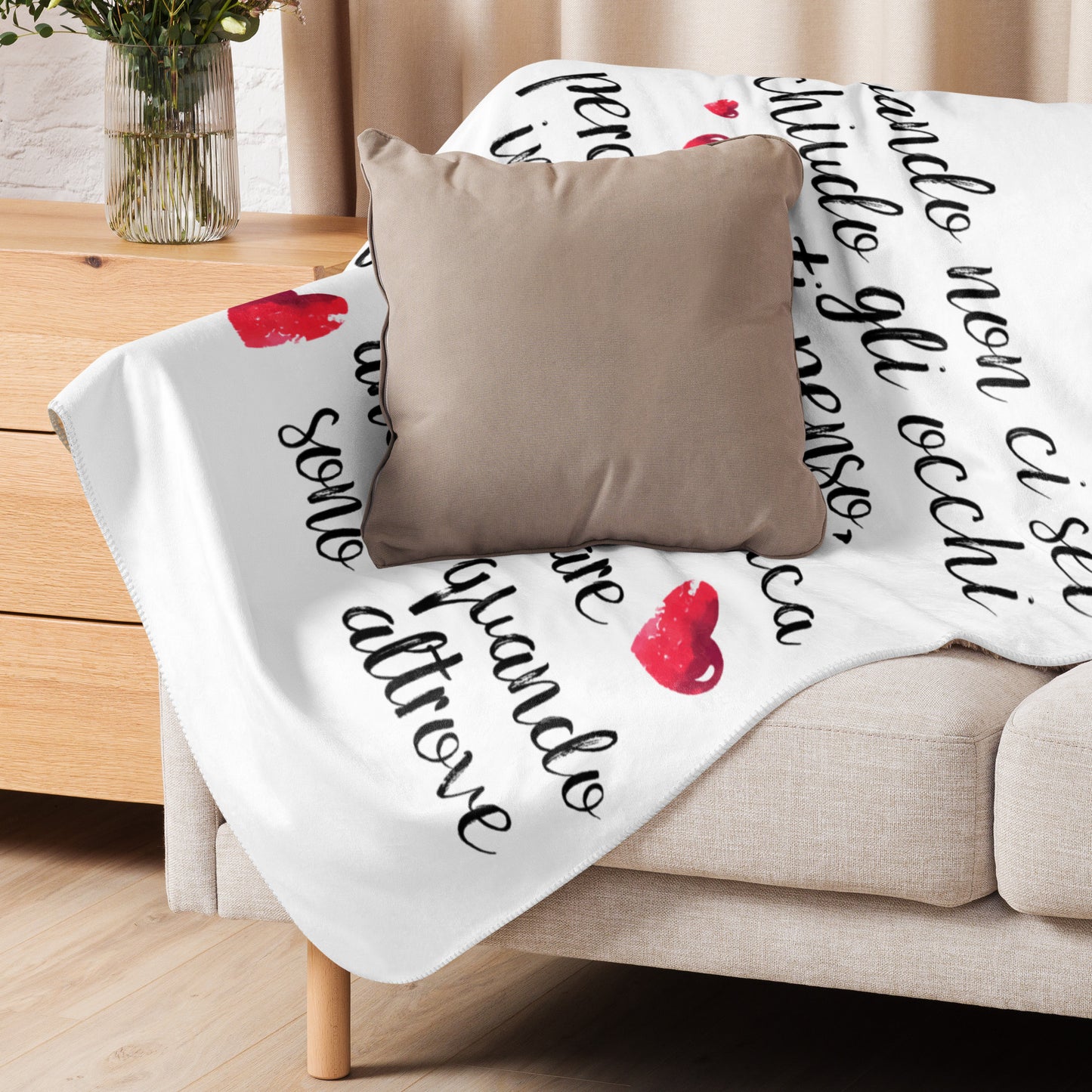 Quando non ci sei...per Lei - Coperta in Pile con Tessuto Sherpa