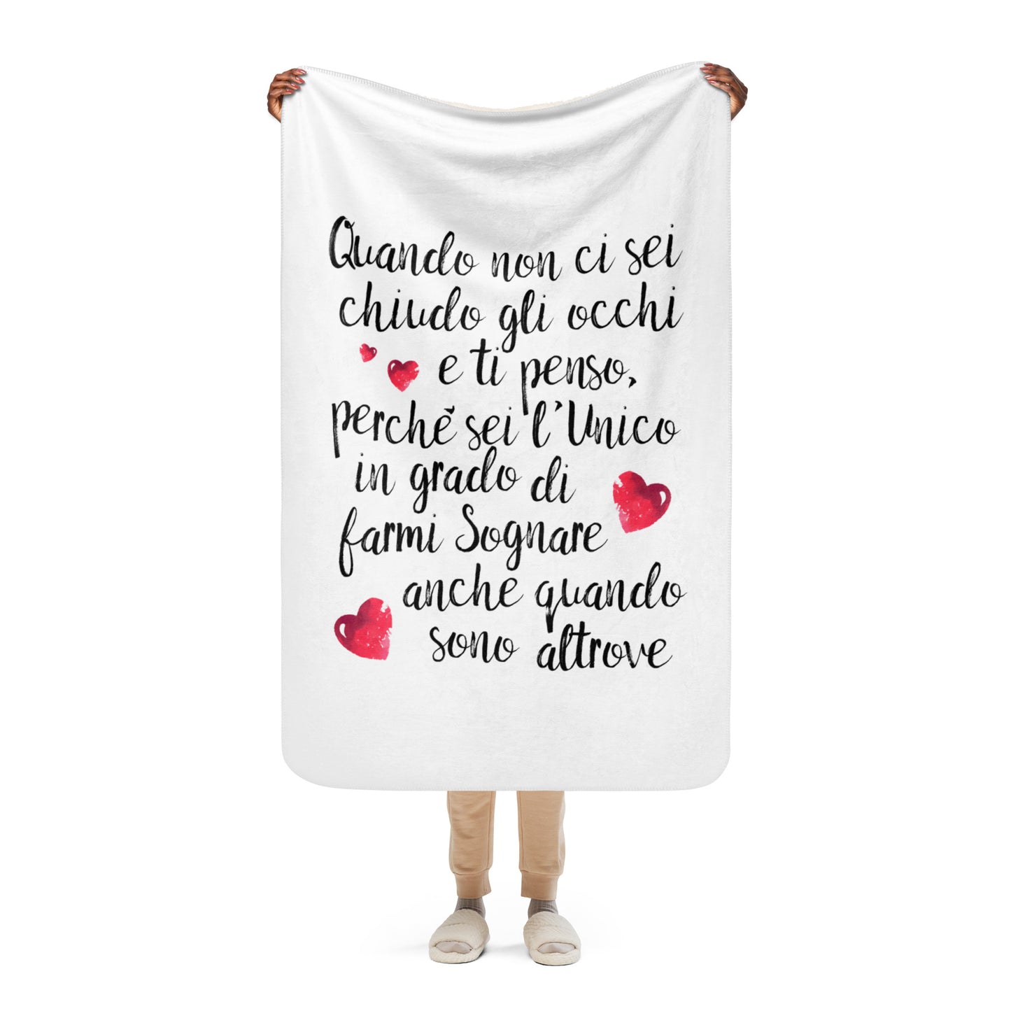 Quando non ci sei ...per Lui -Coperta in Pile con Tessuto Sherpa