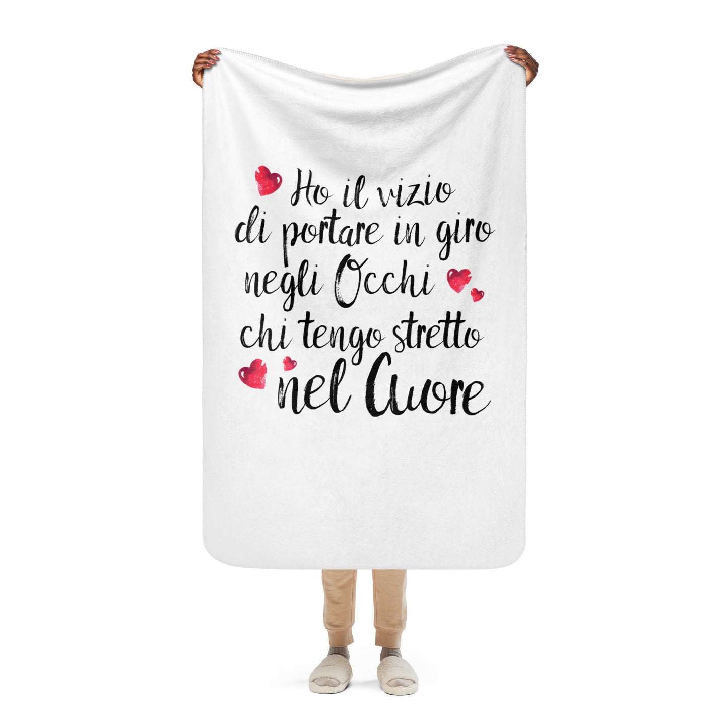 Ho il vizio di...Coperta in Pile con Tessuto Sherpa