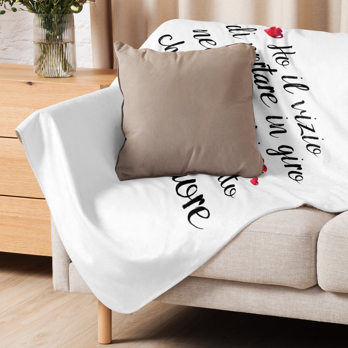 Ho il vizio di...Coperta in Pile con Tessuto Sherpa