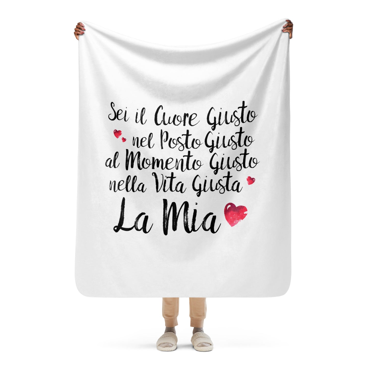 Sei il Cuore...Coperta in Pile con Tessuto Sherpa