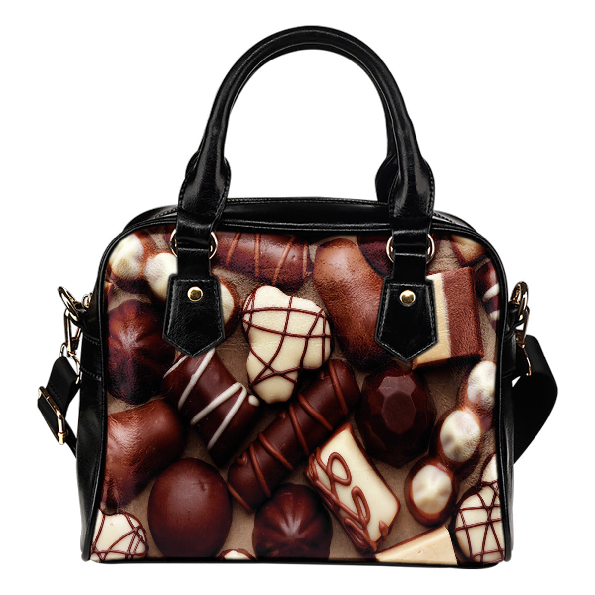 Cioccolato - Borsa con manici e tracolla -
