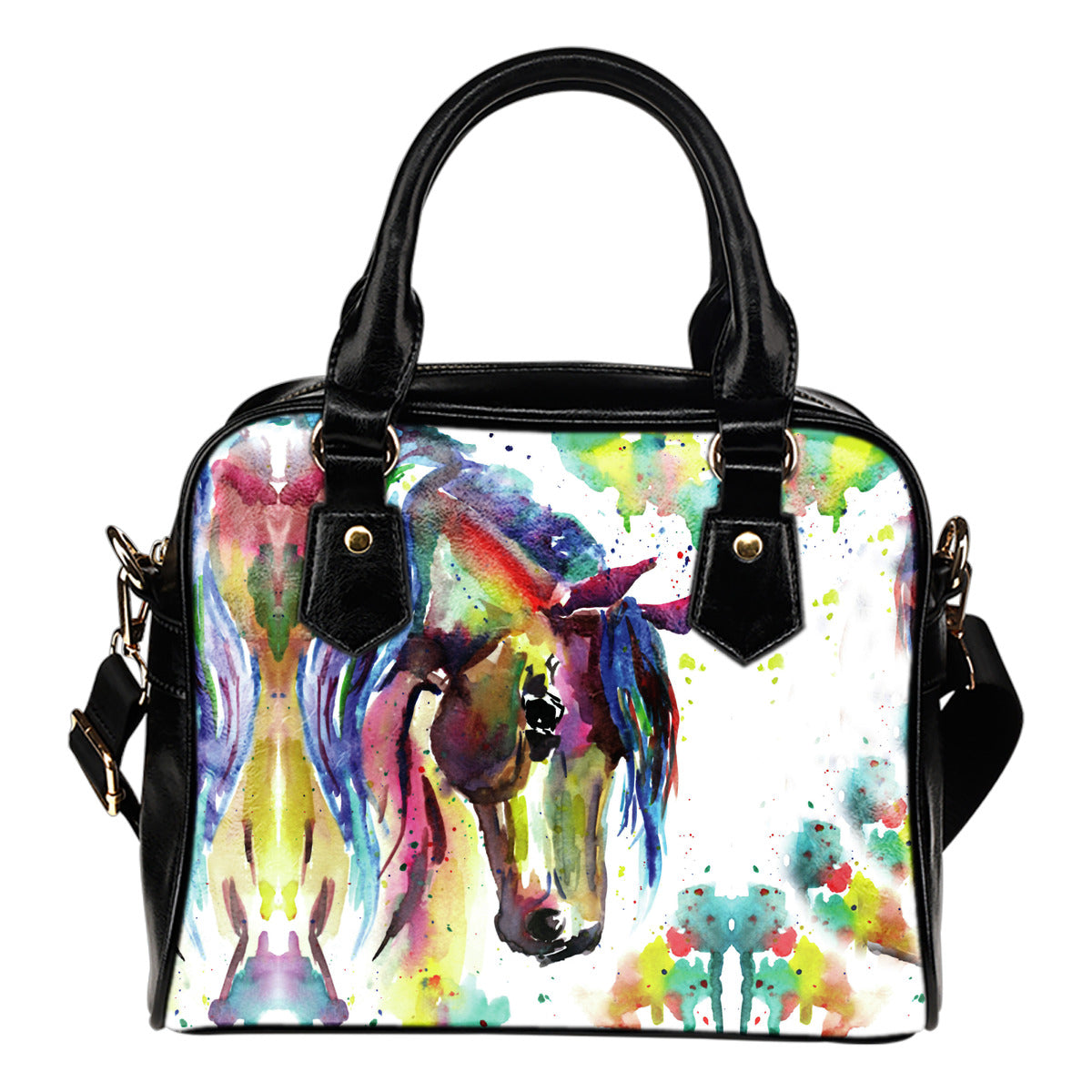 Cavallo colorato 2 - Borsa con manici e tracolla -