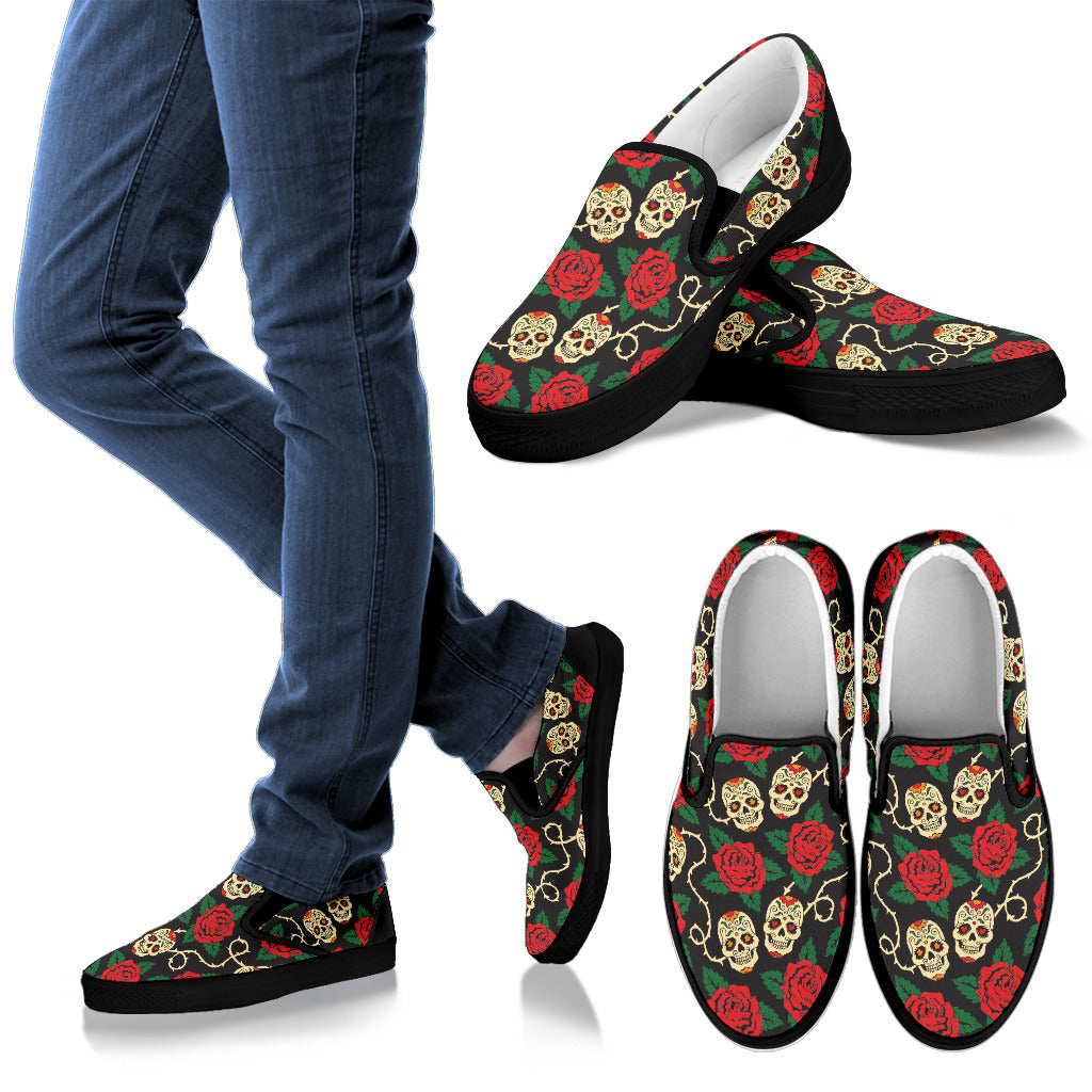 Teschio e Rose - Slip Ons Donna -