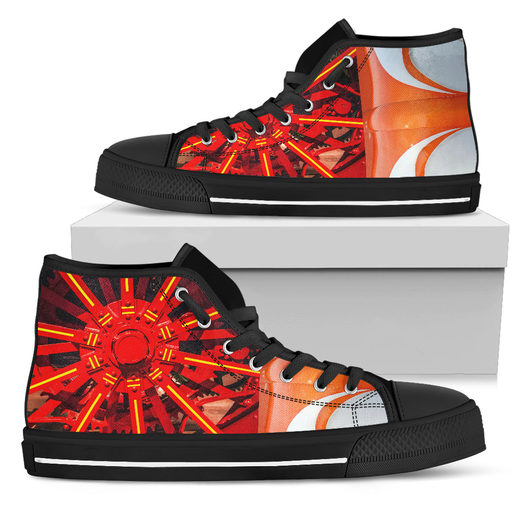 Nero e Arancio - Sneakers Alte Uomo -