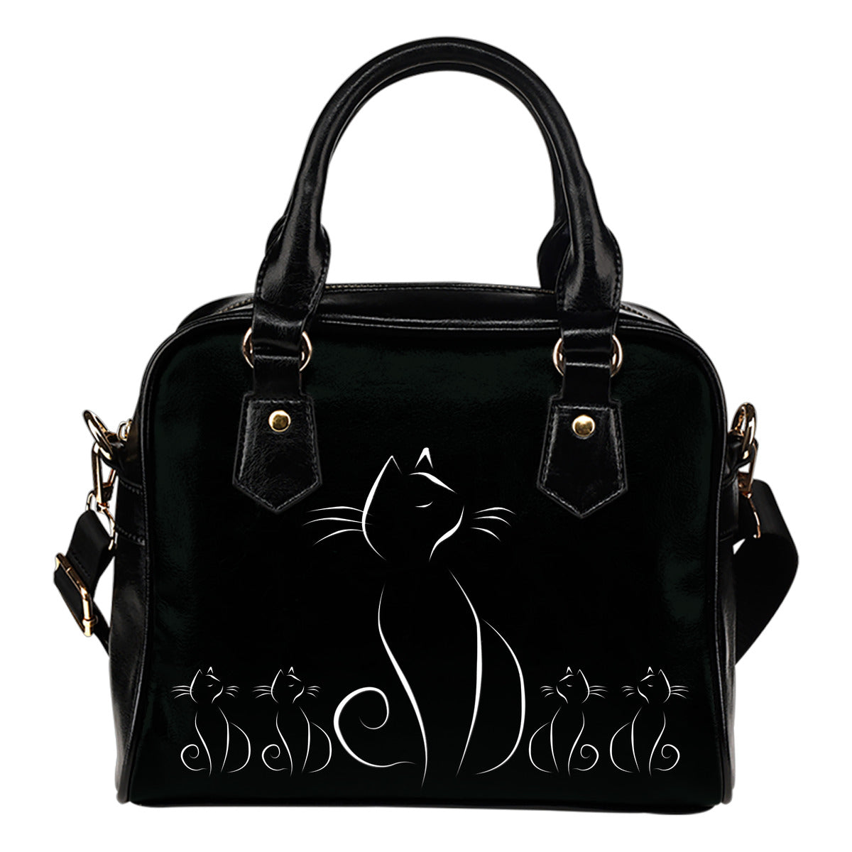 Gatto Elegante - Borsa con manici e tracolla -