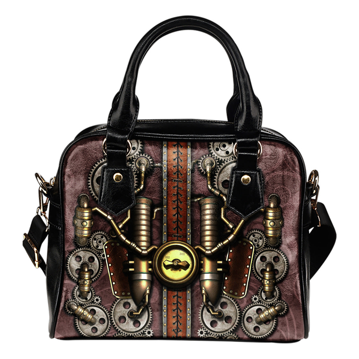 Steampunk/1 - Borsa con manici e tracolla -