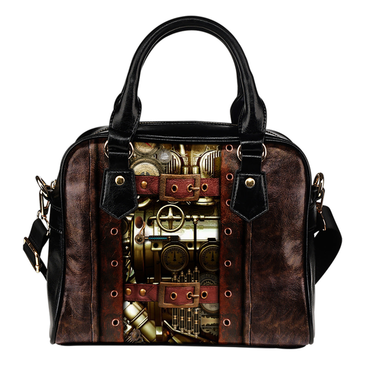 Steampunk /1 - Borsa con manici e tracolla -