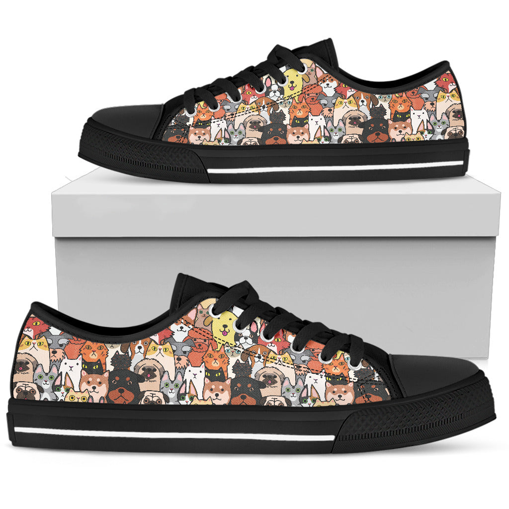 Cani e Gatti - Low Top Donna / Suola Nera