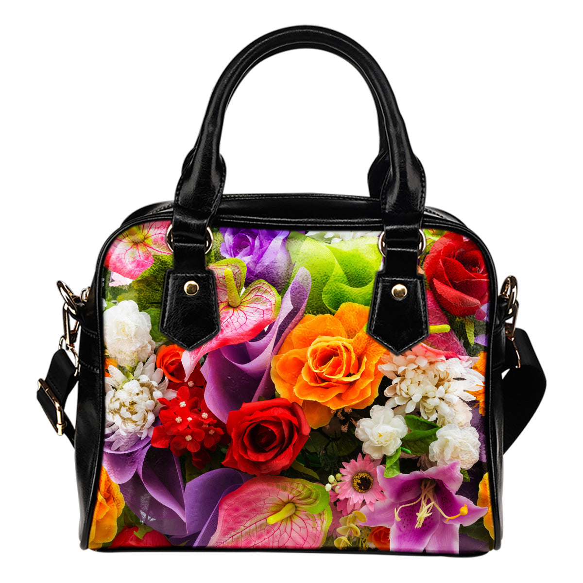 Fiori - Borsa con manici e tracolla -
