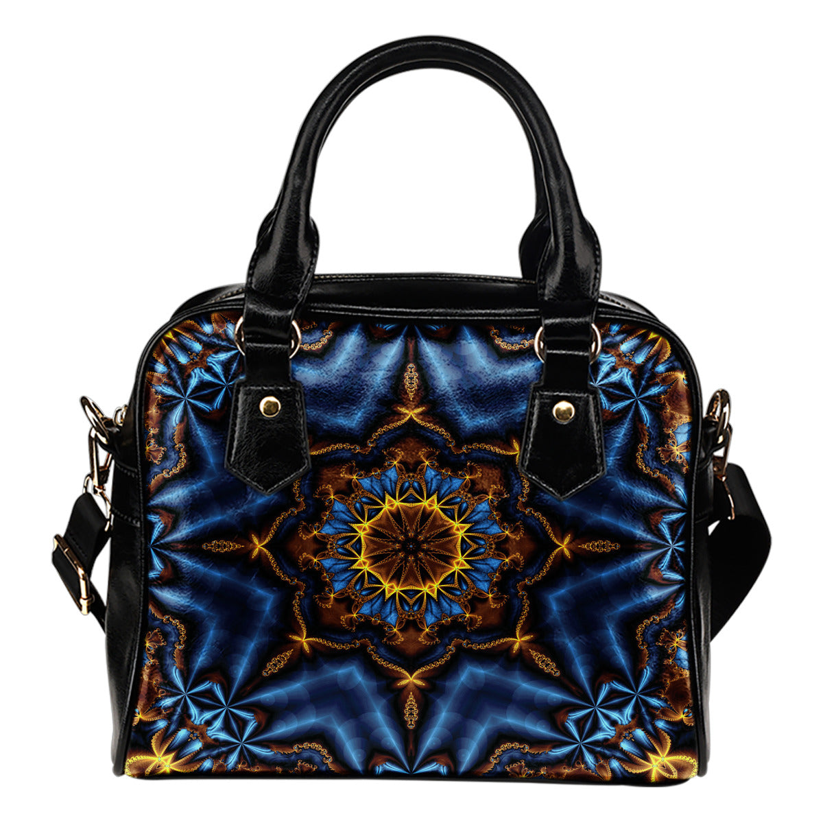 Mandala Blu - Borsa con manici e tracolla -