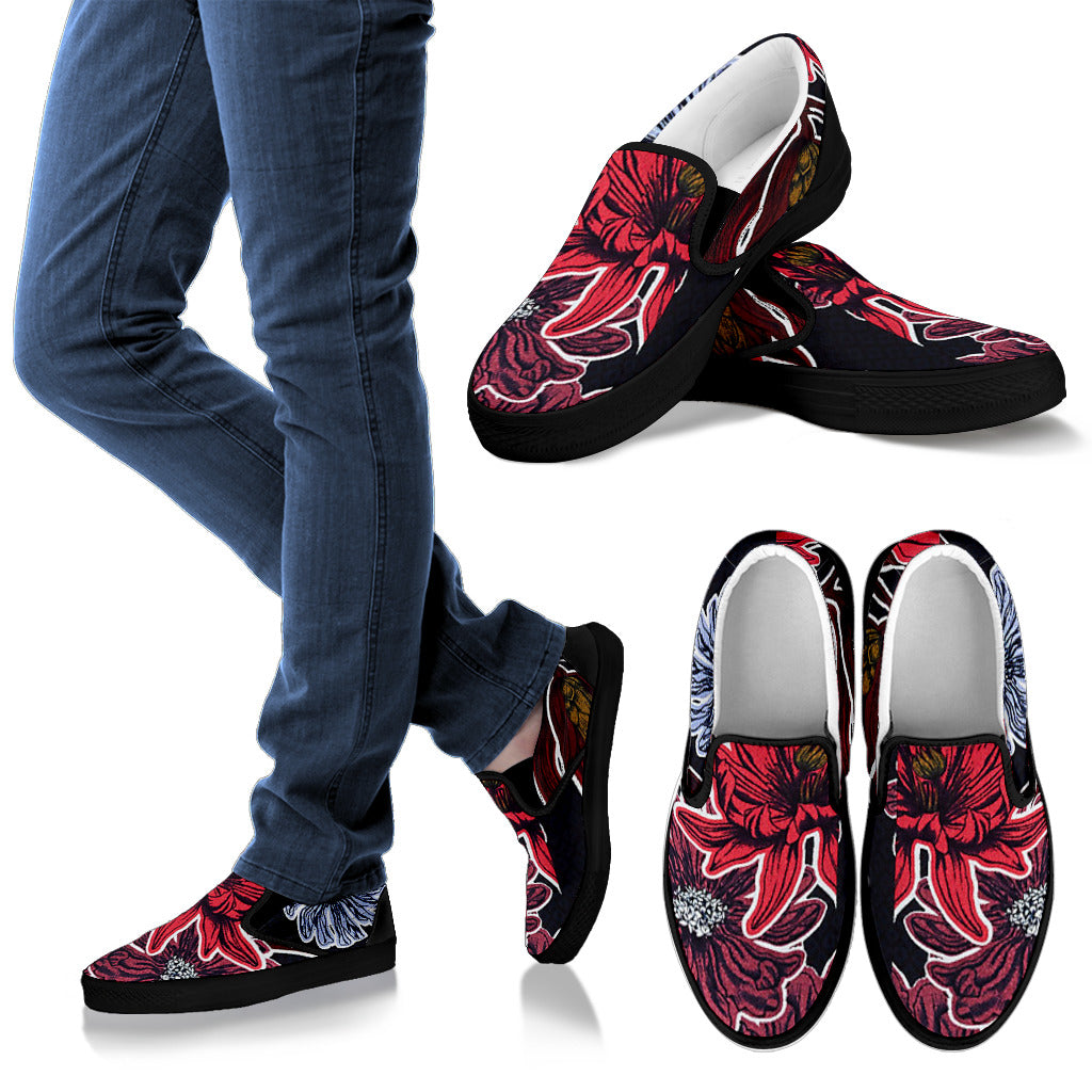 Disegno di Fiori - Slip Ons Donna -