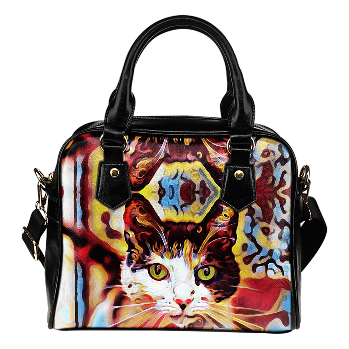 Gatto e Colori - Borsa con manici e tracolla -