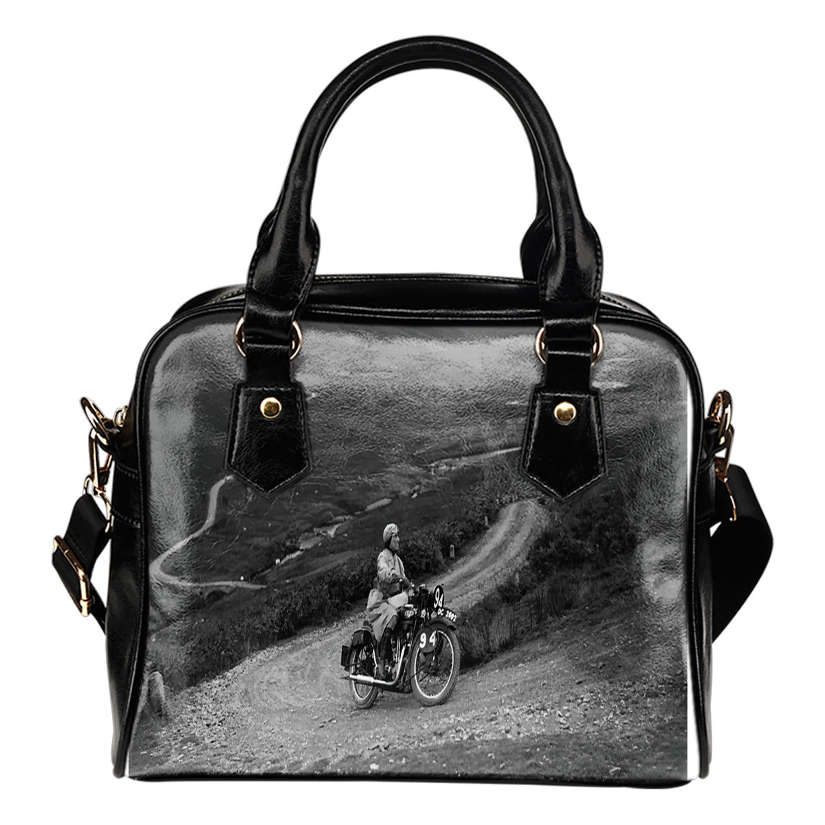 Vintage - Borsa con manici e tracolla -