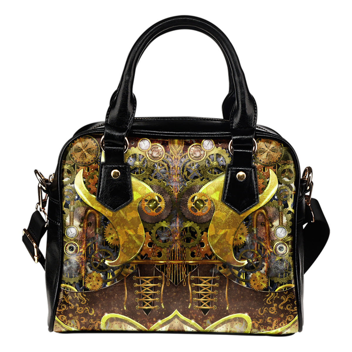Steampunk /3 - Borsa con manici e tracolla -