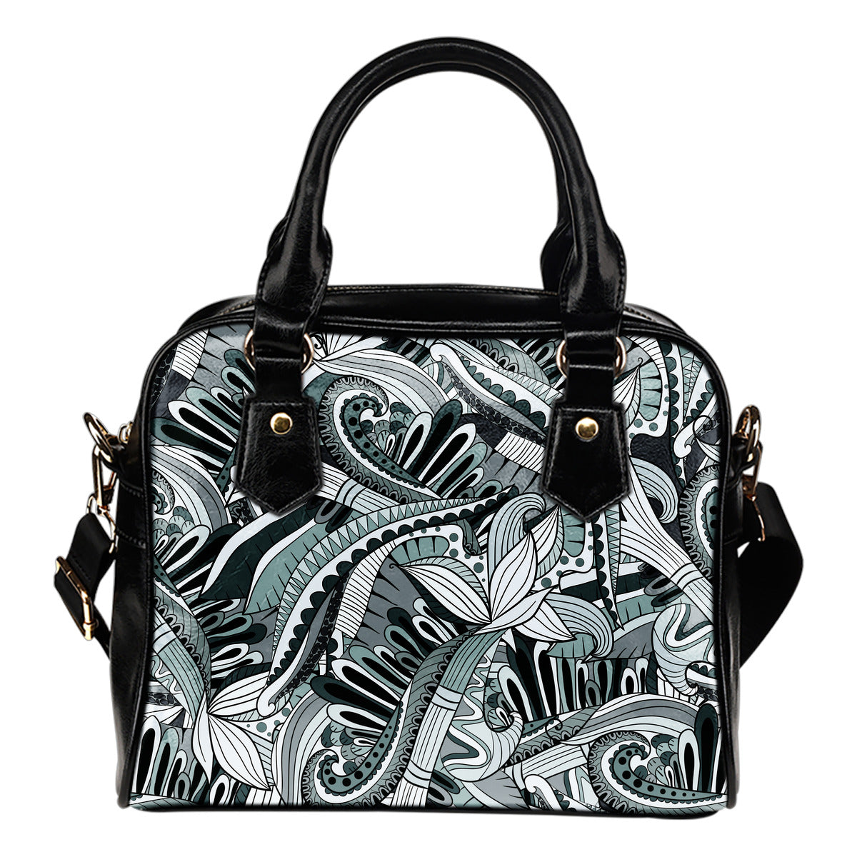 Funky Nero - Borsa con manici e tracolla -