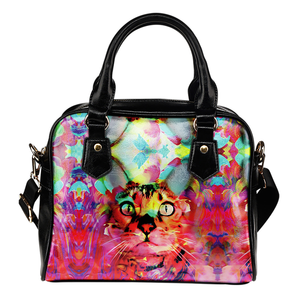 Gatto Rosa - Borsa con manici e tracolla -