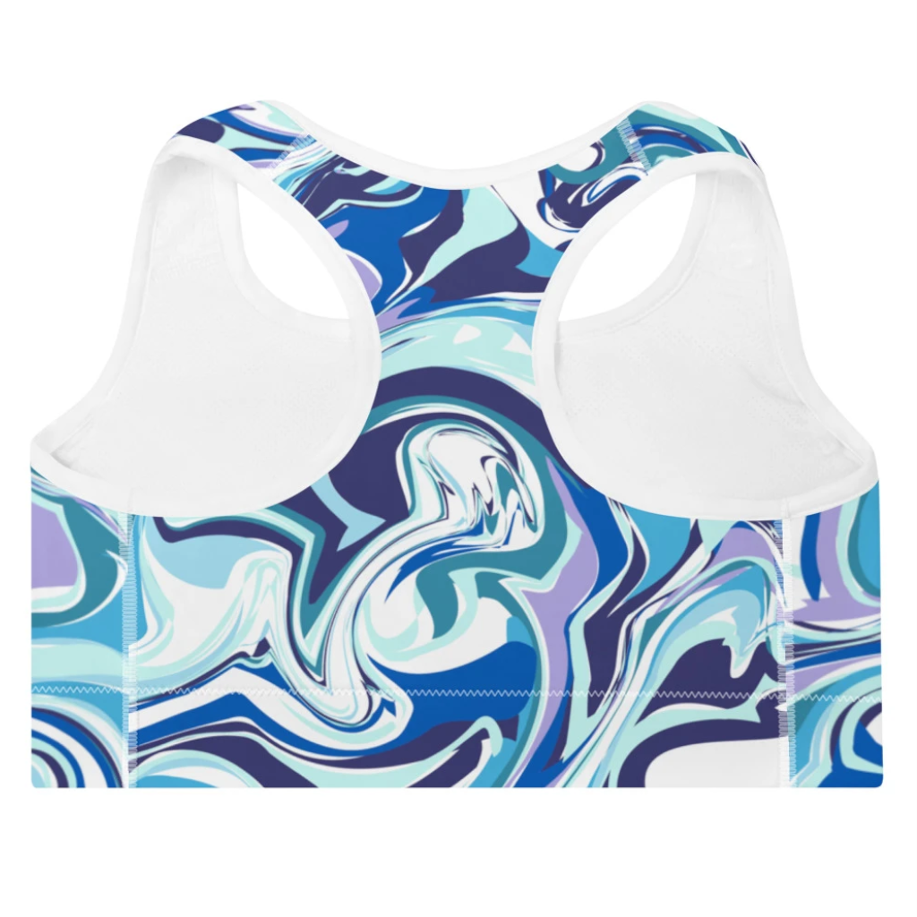 Onde Blu- Reggiseno Sportivo Imbottito
