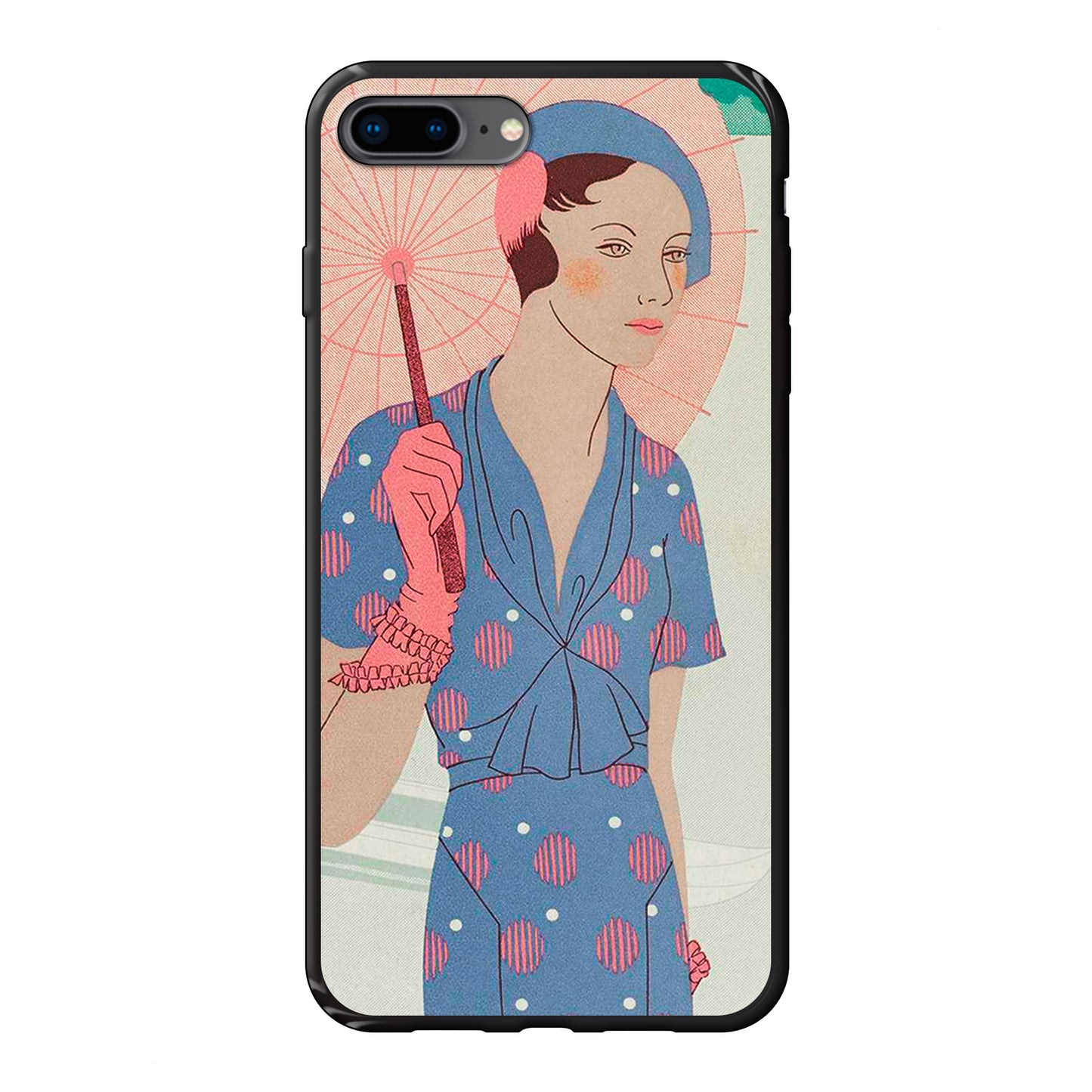 Apple iPhone 7 Plus / 8 Plus Cover Morbida di Colore Nero - Stampa sul Retro