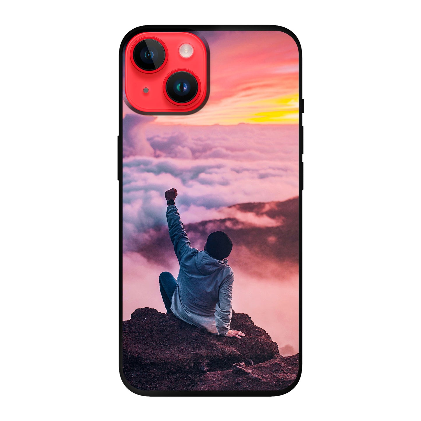 Apple iPhone 14 Cover Morbida di Colore Nero - Stampa sul Retro