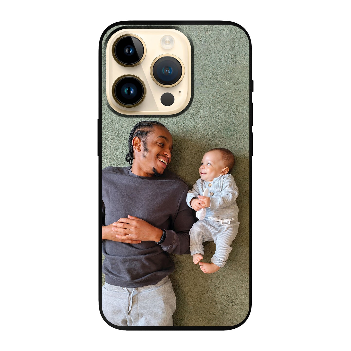 Apple iPhone 14 Pro Cover Morbida di Colore Nero - Stampa sul Retro