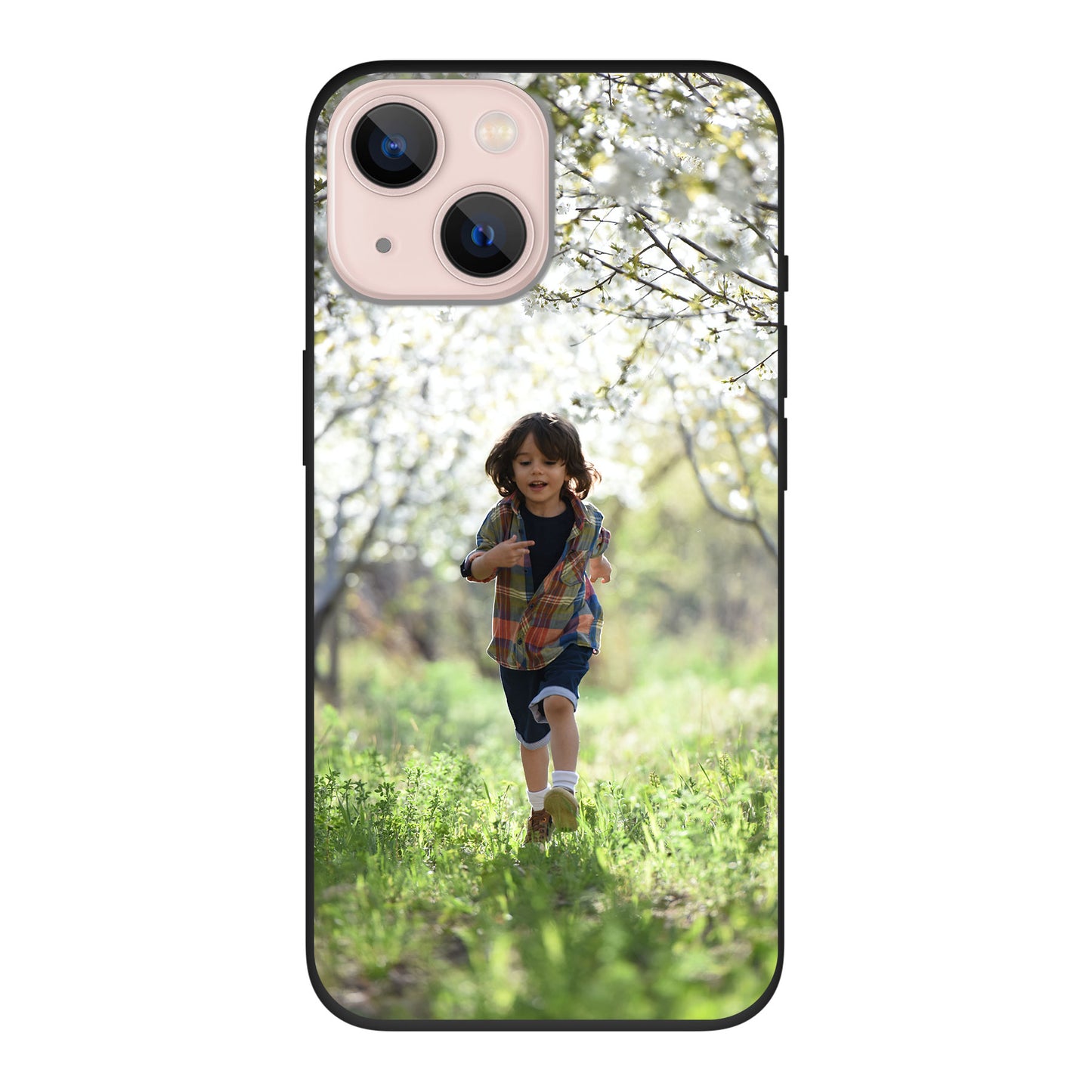 Apple iPhone 13 Cover Morbida Biodegradabile - Stampa sul retro - Colore Nero