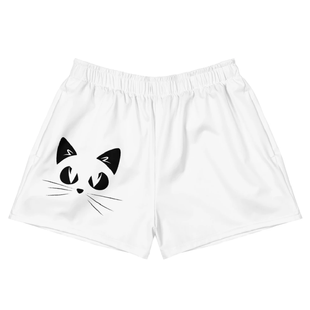 Gatto Fondo Bianco - Pantaloncini Sportivi Donna -
